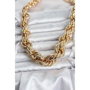 Brass Gold Color Spiral Rope Model Women's Necklace