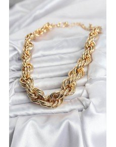 Brass Gold Color Spiral Rope Model Women's Necklace
