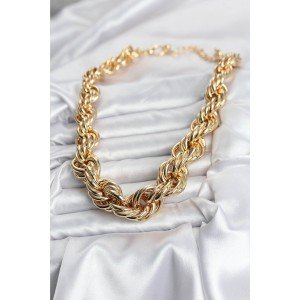 Brass Gold Color Spiral Rope Model Women's Necklace Brass Gold Color Spiral Rope Model Women's Necklace