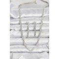Silver Color Zircon Stone Women s Necklace Earring Set