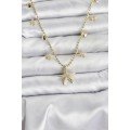 Brass Gold Color Zircon Stone Starfish Model Women s Necklace