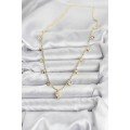 Zircon Stone Pole Star Model Brass Gold Color Women s Necklace