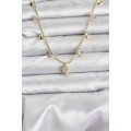 Zircon Stone Pole Star Model Brass Gold Color Women s Necklace