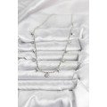 Brass Silver Color Zircon Stone Shell Model Women s Necklace