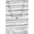 Brass Silver Color Zircon Stone Shell Model Women s Necklace