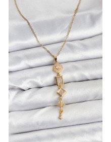 316L Steel Chain Gold Color Polar Star Energy Model Women's Y Necklace