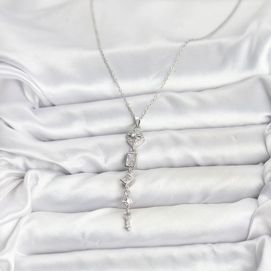 316L Steel Chain Silver Color Pole Star Energy Model Women s Y Necklace