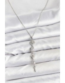 316L Steel Chain Silver Color Polar Star Energy Model Women's Y Necklace