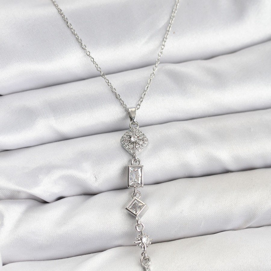 316L Steel Chain Silver Color Pole Star Energy Model Women s Y Necklace