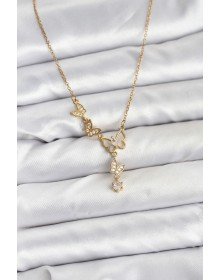 316L Steel Chain Gold Color Butterfly Model Women's Necklace