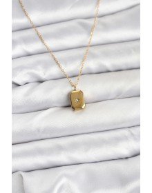 316L Steel Chain Gold Color Minimal Pole Star Model Women's Necklace