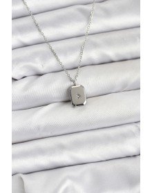 316L Steel Chain Silver Color Minimal Pole Star Model Women's Necklace