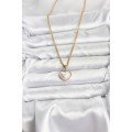 316L Steel Chain Gold Color Curved Heart Model Women s Necklace