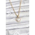 316L Steel Chain Gold Color Curved Heart Model Women s Necklace