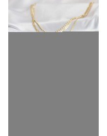 Brass Gold Color Zircon Stone Detailed 3-Piece Combination Y Women's Necklace