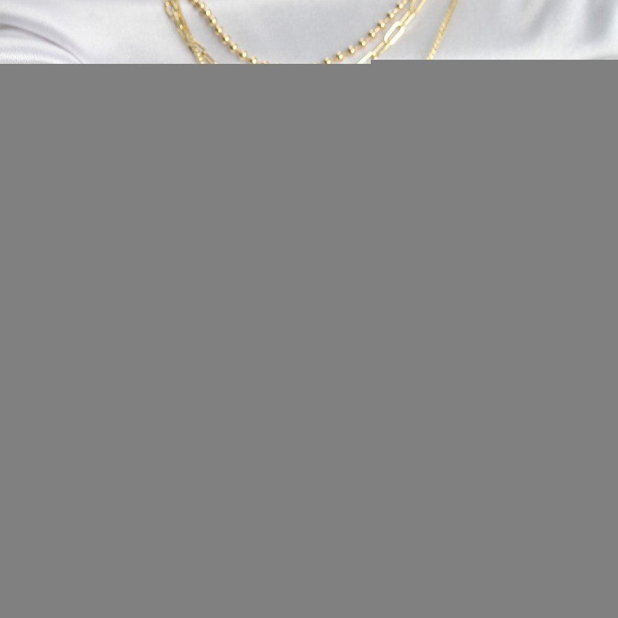 Brass Gold Color Zircon Stone Detailed 3-Piece Combination Y Women s Necklace