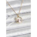 316L Steel Chain Gold Zircon Stone New Year Themed Women s Necklace
