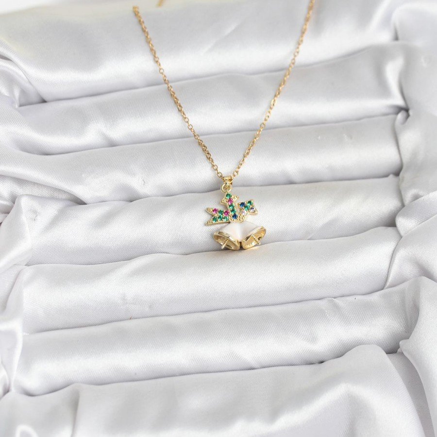 316L Steel Chain Gold Color Chirtsmas Bell Model New Year Themed Women s Necklace