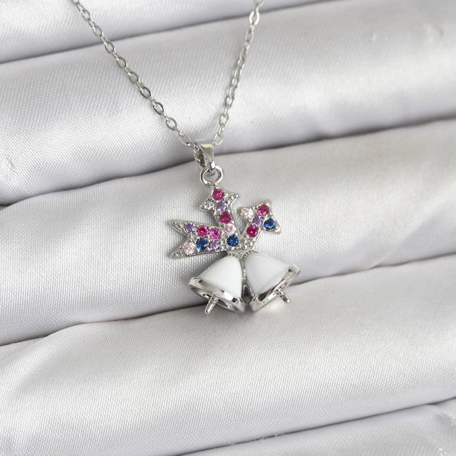 316L Steel Chain Silver Color Chirtsmas Bell Model New Year Themed Women s Necklace