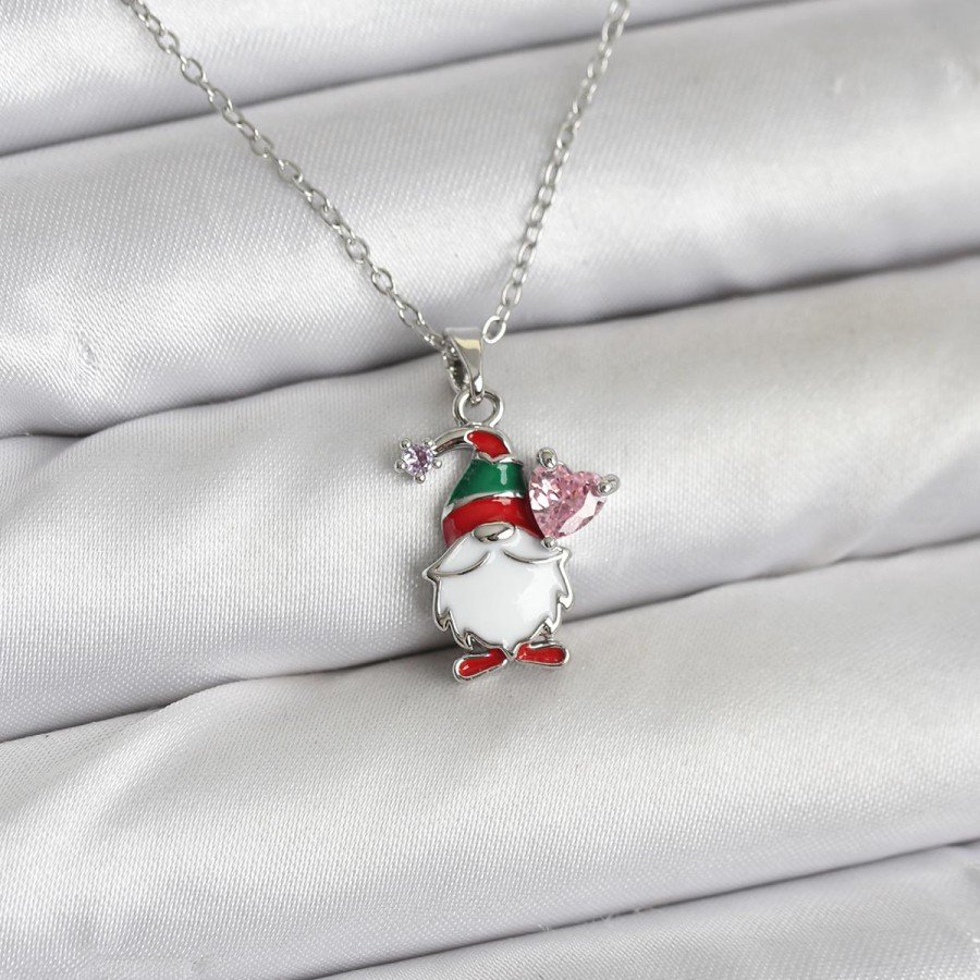 316L Steel Chain Silver Color Christmas Theme Women s Necklace