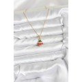 316L Steel Chain Gold Rhine Pine Tree Model Zircon Stone New Year Themed Women s Necklace