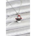 316L Steel Chain Silver Color Christmas Themed Women s Necklace with Snowman Figure