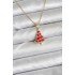 316L Steel Chain Gold Color Red Pine Tree Model Christmas Themed Women's Necklace