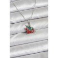 316L Steel Chain Silver Color New Year Themed Women s Necklace with Sleigh and Pine Tree Figures
