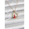 316L Steel Chain Gold Zircon Stone New Year Theme Women s Necklace