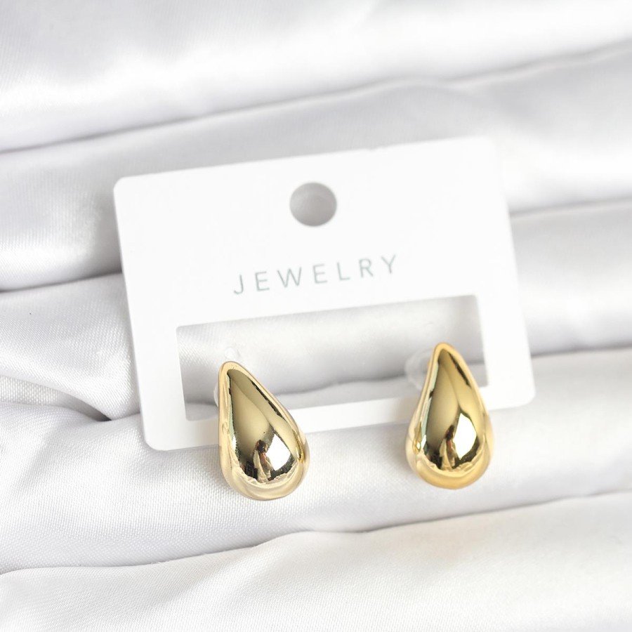 Gold Color Drop Earrings 17 mm