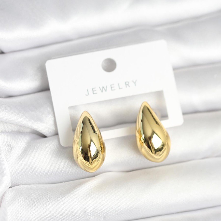 Gold Color Drop Earrings 24 mm