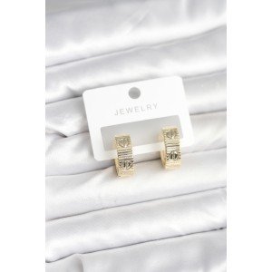 Brass Gold Color Hoop Women's Earrings