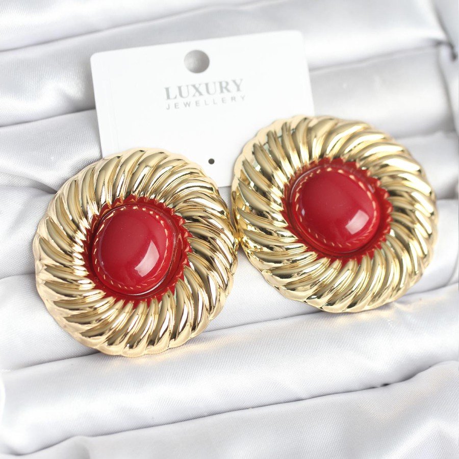 Brass Gold Color Burgundy Beaded Vintage Women s Earrings Brass Gold Color Burgundy Beaded Vintage Women s Earrings