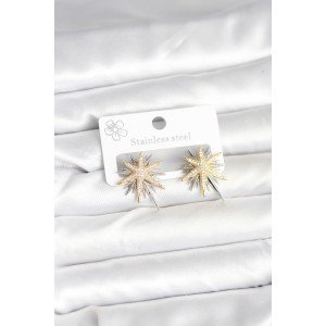 Brass Silver Color Pole Star Women's Earrings Brass Silver Color Pole Star Women's Earrings