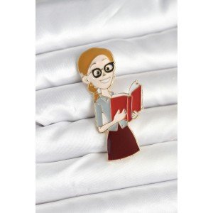 Brooch with Teacher Figure