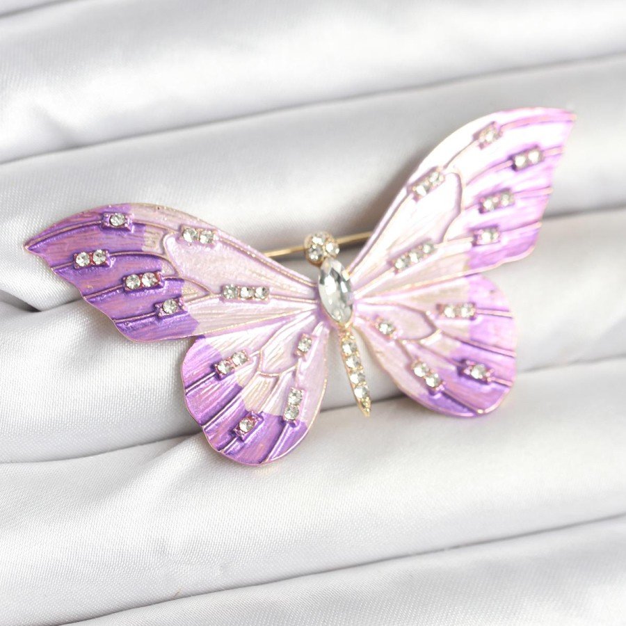 Lilac Color Butterfly Model Brooch