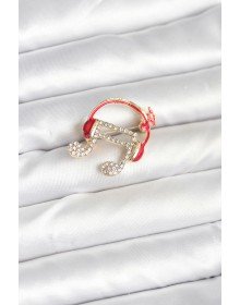 Musical Note Model Brooch with Headphones