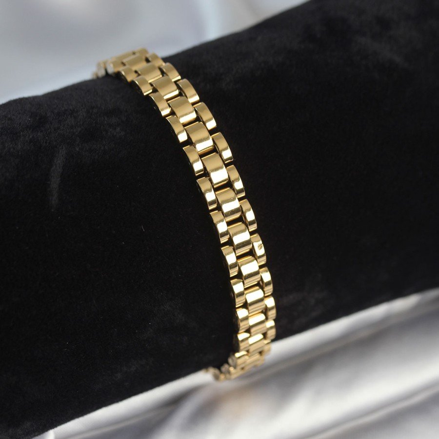 316L Steel Gold Color 7 mm Thickness Men s Bracelet