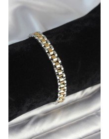 316L Steel Gold and Silver Color 7 mm Thickness Men's Bracelet