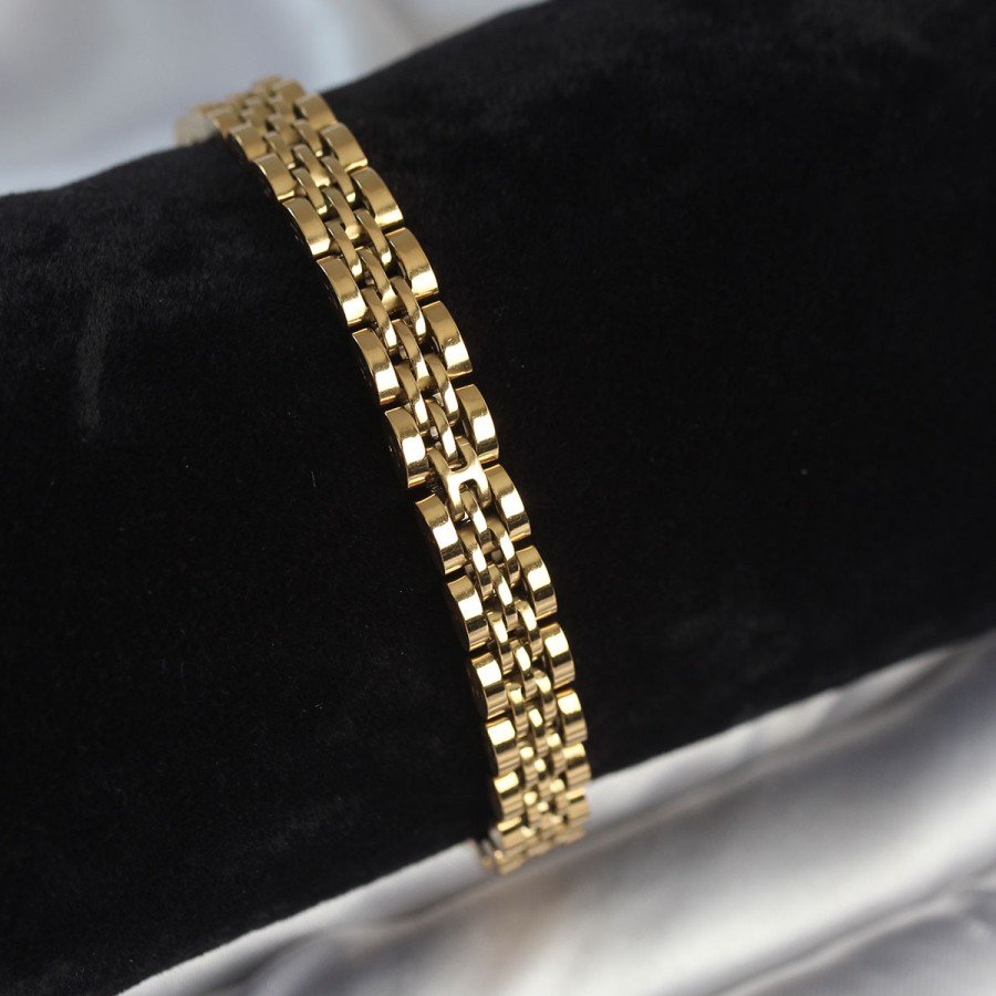316L Steel 7 mm Thick Gold Color Men s Bracelet