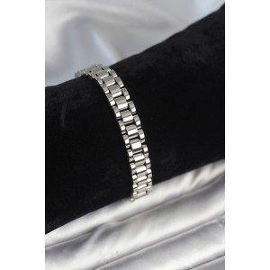 316L Steel Silver Color 9 mm Thickness Men's Bracelet