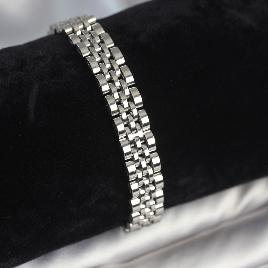 316L Steel 9 mm Thickness Silver Color Men s Bracelet