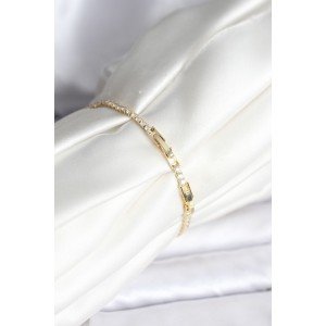 Butterfly Model Zircon Stone Gold Color Brass Waterway Women's Bracelet