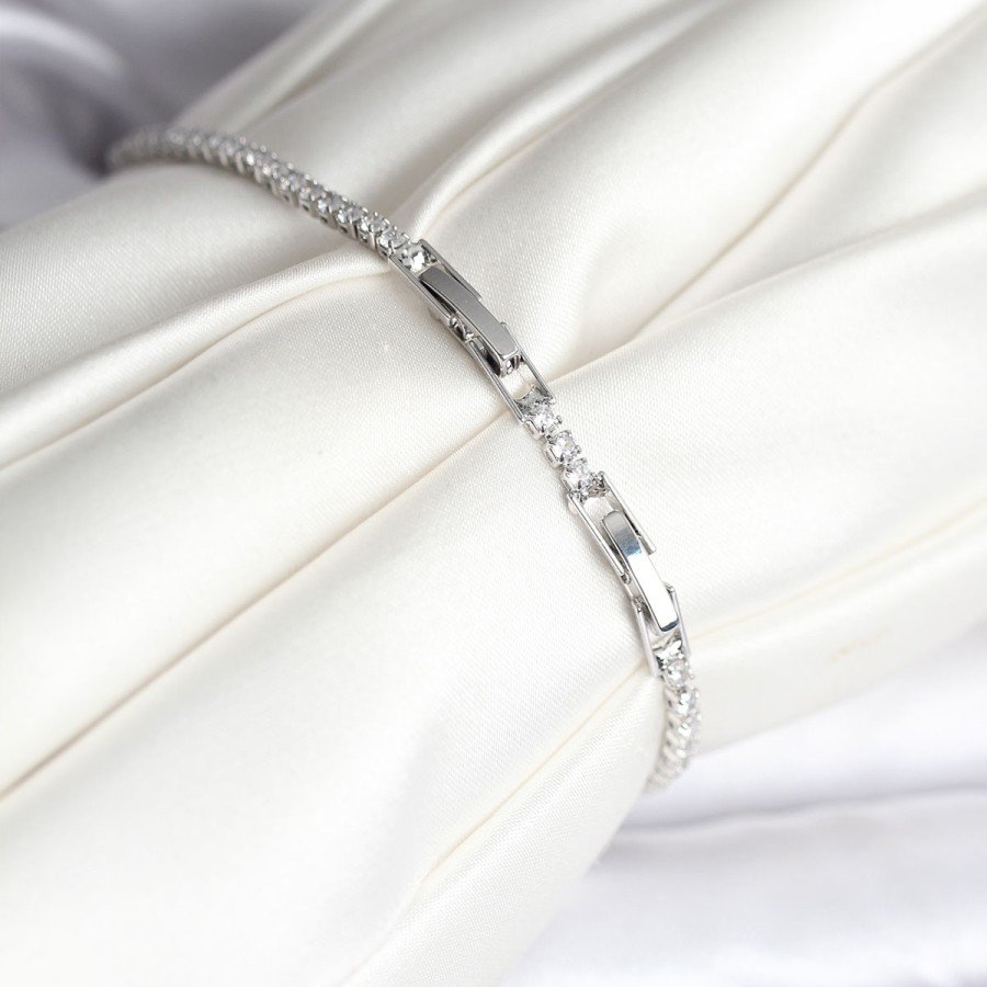 Butterfly Model Zircon Stone Silver Color Brass Waterway Women s Bracelet