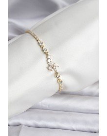 Flower Model Zircon Stone Gold Color Waterway Women's Bracelet