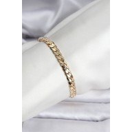 14K Gold Color Plated Crushed Chain Model Women's Bracelet