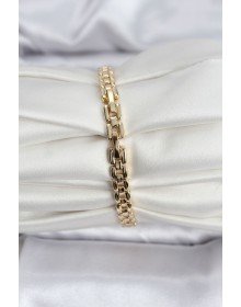 14K Gold Color Plated Zircon Square Stone CM Women's Bracelet