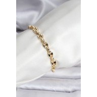 14K Gold Color Plated Coffee Bean Model CM Women's Bracelet