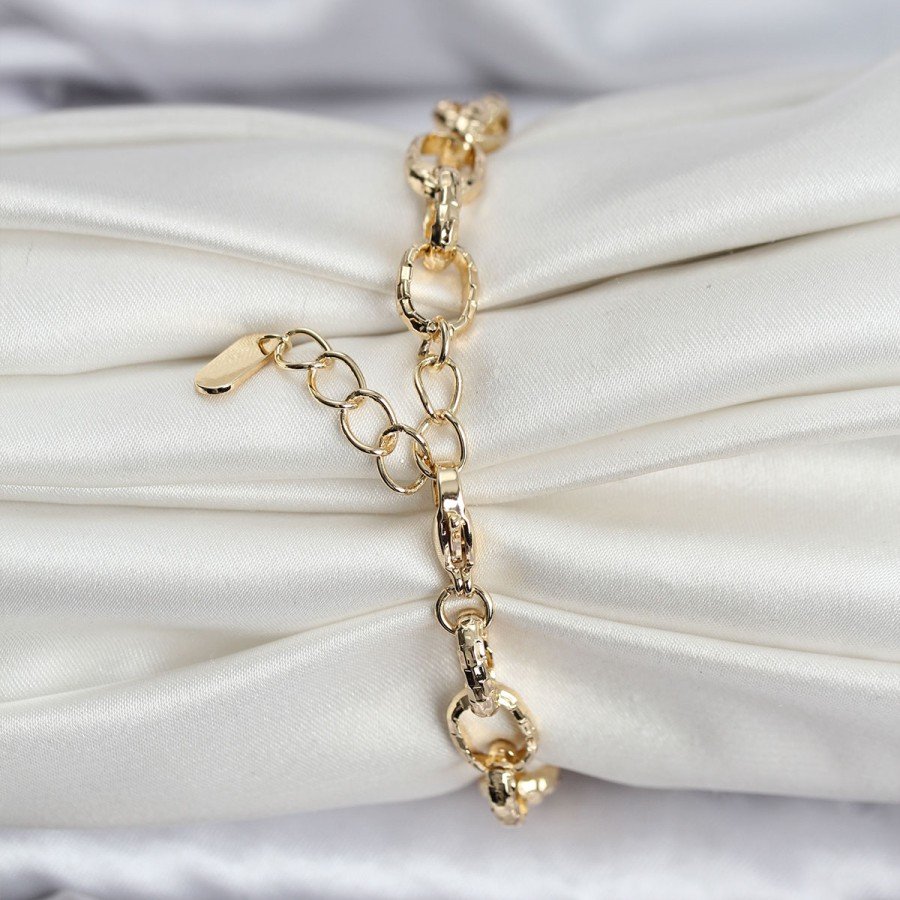 14K Gold Color Plated Laser Chain Model CM Women s Bracelet