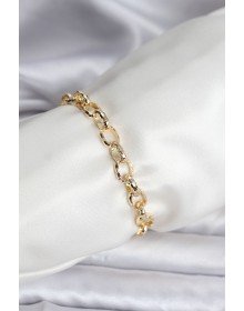 14K Gold Color Plated Laser Chain Model CM Women's Bracelet